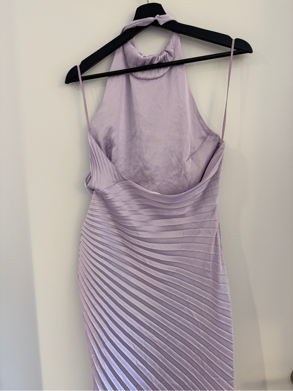 NWOT A.L.C. Romy Pleated Satin Gown in Lilac - Picture 9 of 10